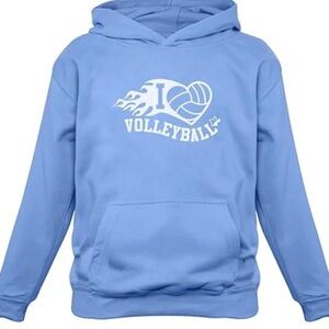 I Love Volleyball Powder Blue Hoodie‎ Sweatshirt